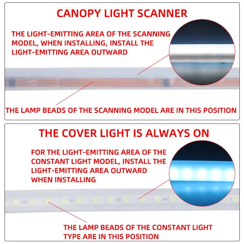 Car Led Light Strip Scan Starting for Hood