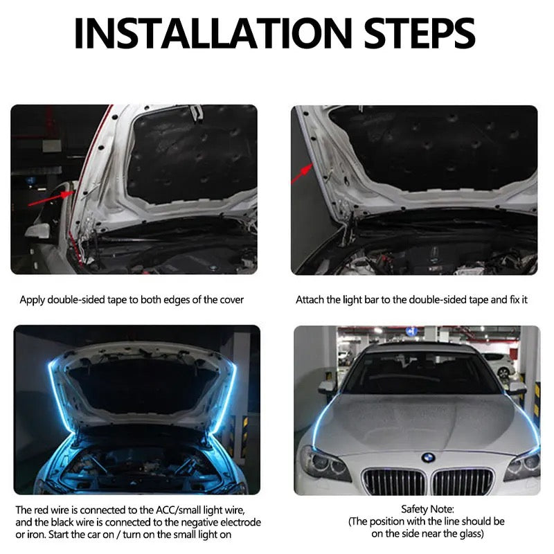 Car Led Light Strip Scan Starting for Hood