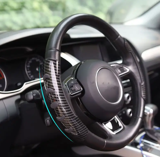 New carbon fiber pattern car steering wheel non-slip ferrule booster steering wheel cover