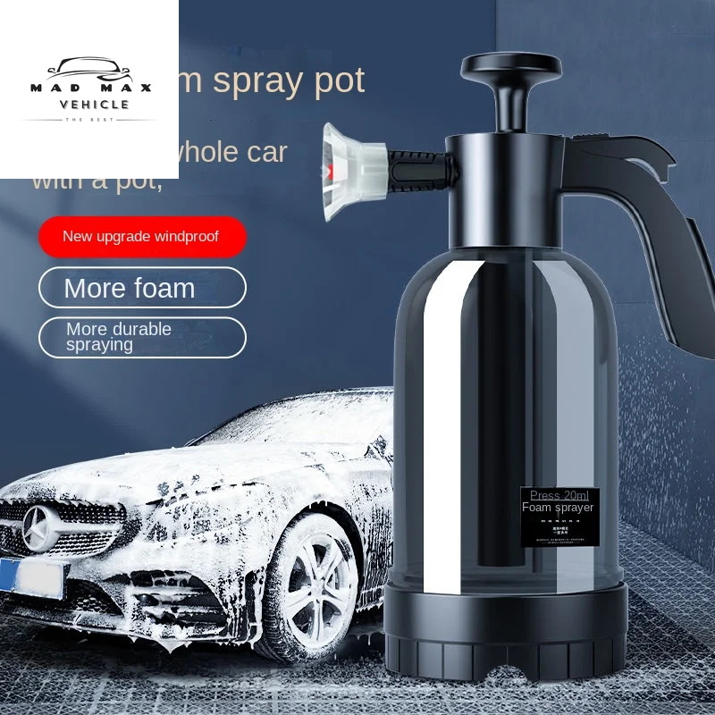 2L Hand Pump Foam Sprayer with 3 Types of Nozzle Hand Pneumatic Foam Cannon Snow Foam Car Wash Spray Bottle Car Window Cleaning