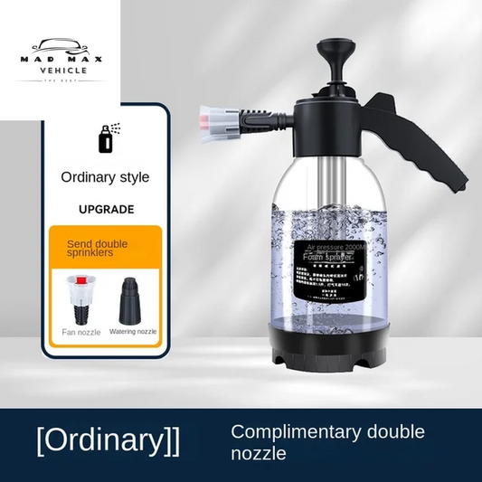 2L Hand Pump Foam Sprayer with 3 Types of Nozzle Hand Pneumatic Foam Cannon Snow Foam Car Wash Spray Bottle Car Window Cleaning