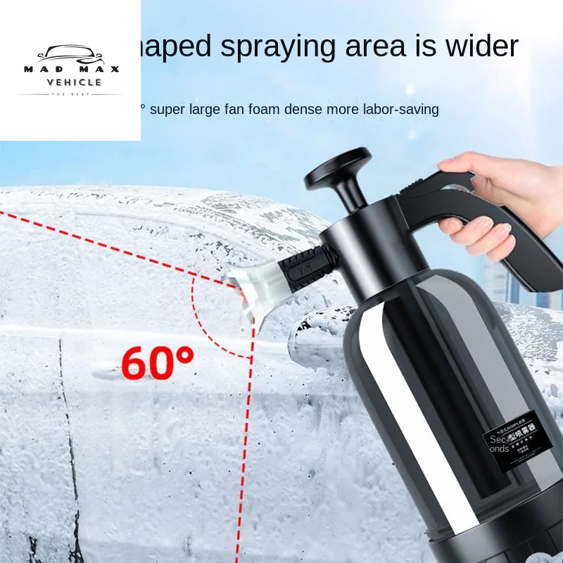 2L Hand Pump Foam Sprayer with 3 Types of Nozzle Hand Pneumatic Foam Cannon Snow Foam Car Wash Spray Bottle Car Window Cleaning