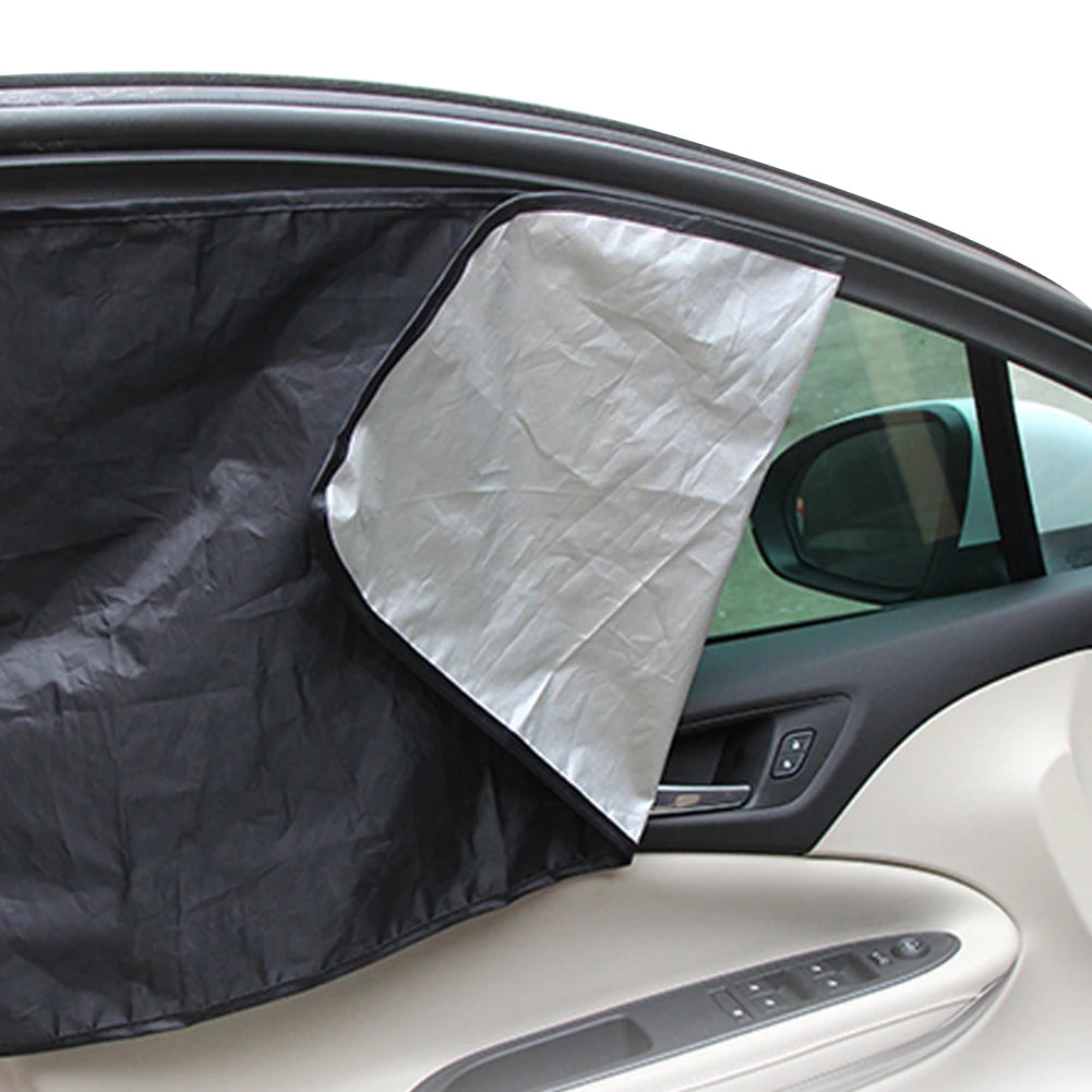 4Pcs Car Window Magnetic Sunshade Folding Sunscreen Car Window Shade Multiple Layers of Sun-Proof Sunshade for Most Cars 80*50Cm